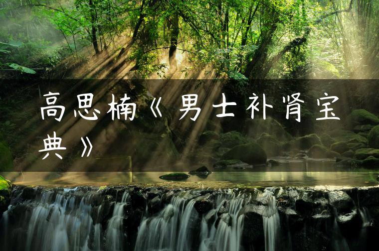 高思楠《男士补肾宝典》