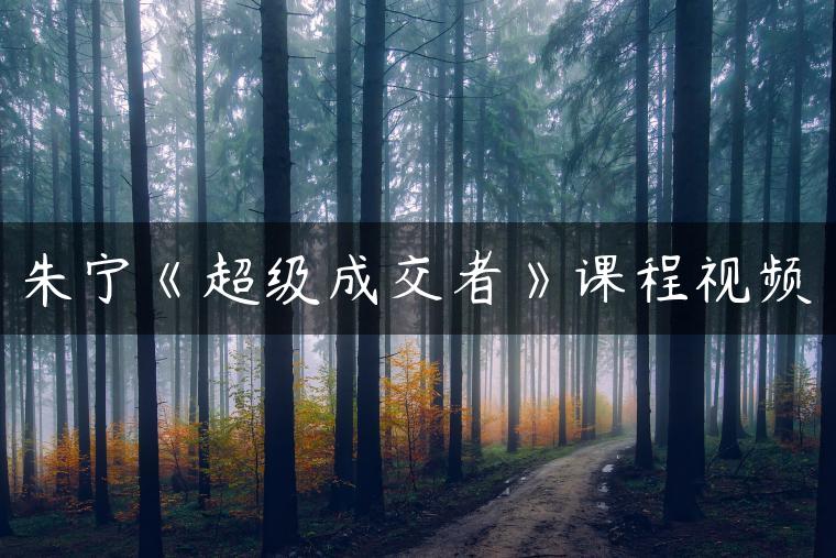 朱宁《超级成交者》课程视频 朱宁《超级成交者》课程视频