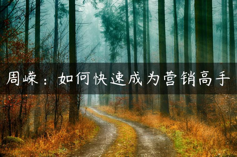 周嵘：如何快速成为营销高手