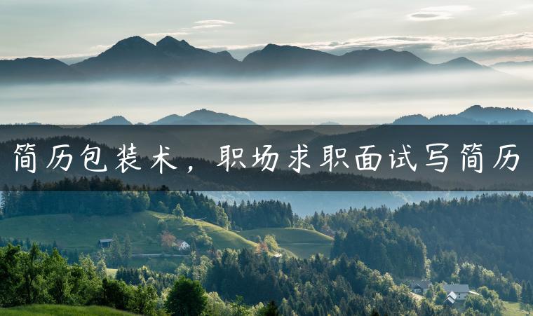 简历包装术,职场求职面试写简历 简历包装术,职场求职面试写简历