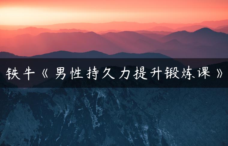 铁牛《男性持久力提升锻炼课》