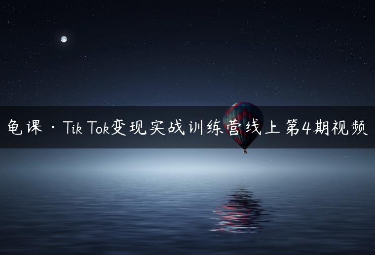 龟课·Tik Tok变现实战训练营线上第4期视频