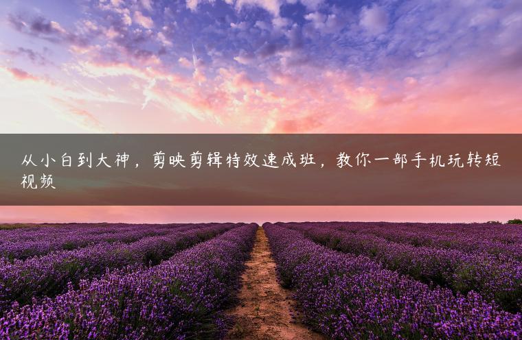 从小白到大神,剪映剪辑特效速成班,教你一部手机玩转短视频 从小白到大神,剪映剪辑特效速成班,教你一部手机玩转短视频