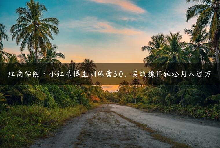 红商学院·小红书博主训练营3.0，实战操作轻松月入过万