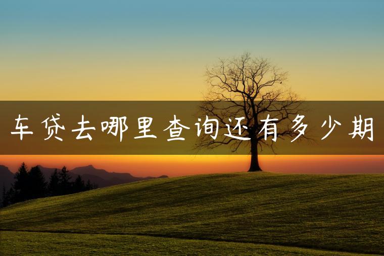 车贷去哪里查询还有多少期