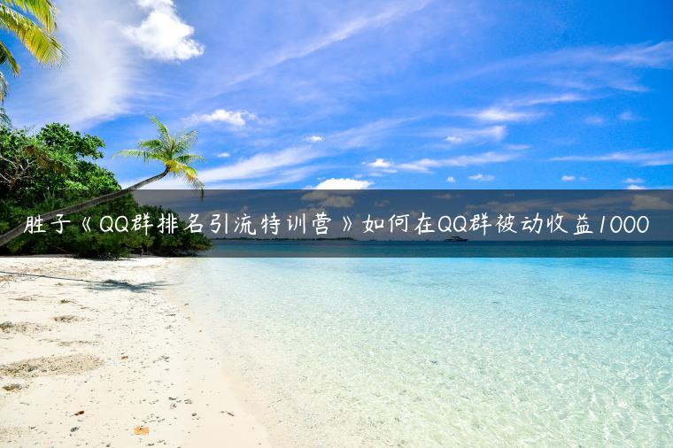 胜子《QQ群排名引流特训营》如何在QQ群被动收益1000