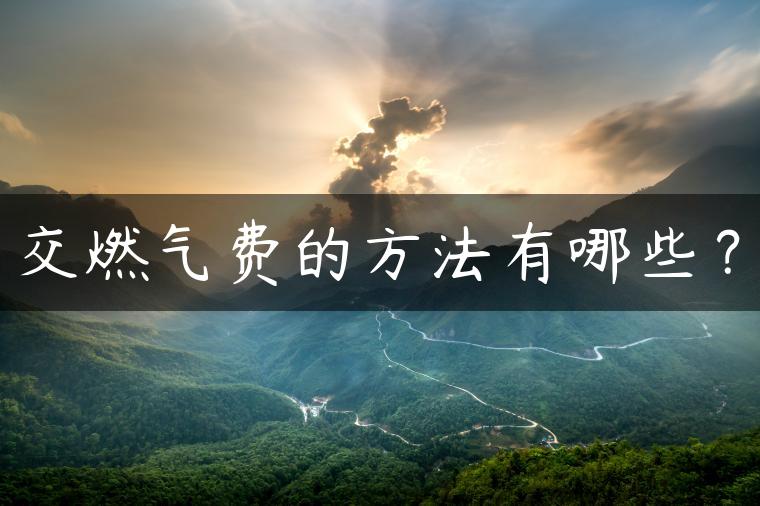 交燃气费的方法有哪些？