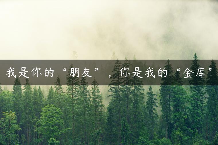 我是你的“朋友”，你是我的“金库”