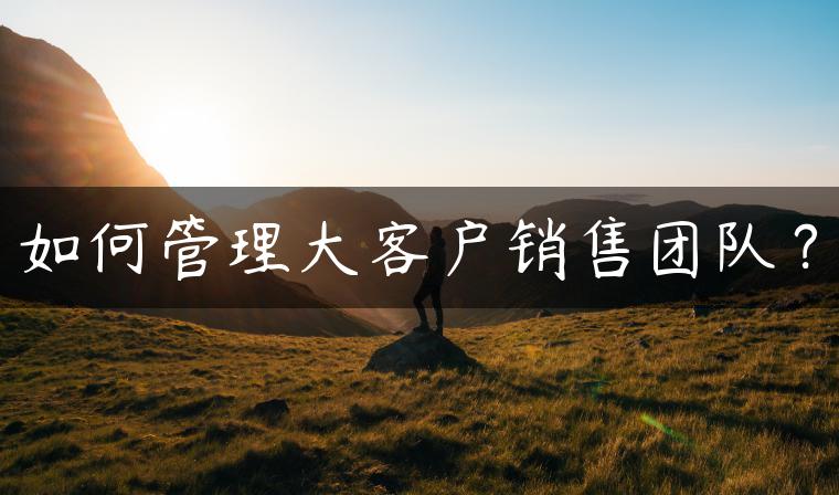如何管理大客户销售团队？
