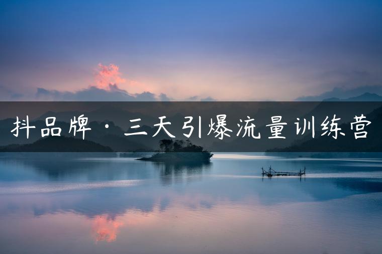 抖品牌·三天引爆流量训练营