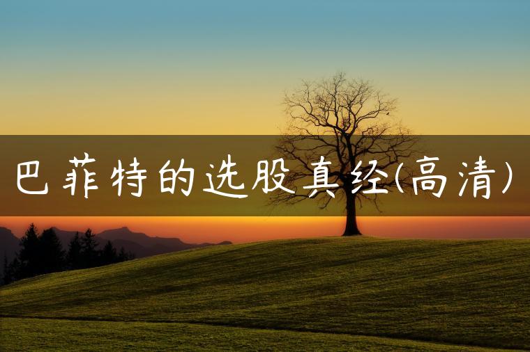 巴菲特的选股真经(高清) 巴菲特的选股真经(高清)