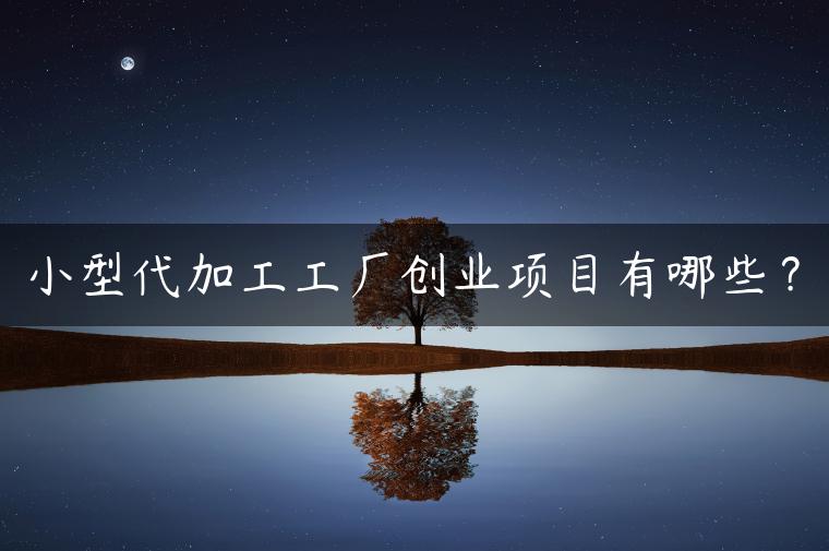 小型代加工工厂创业项目有哪些？