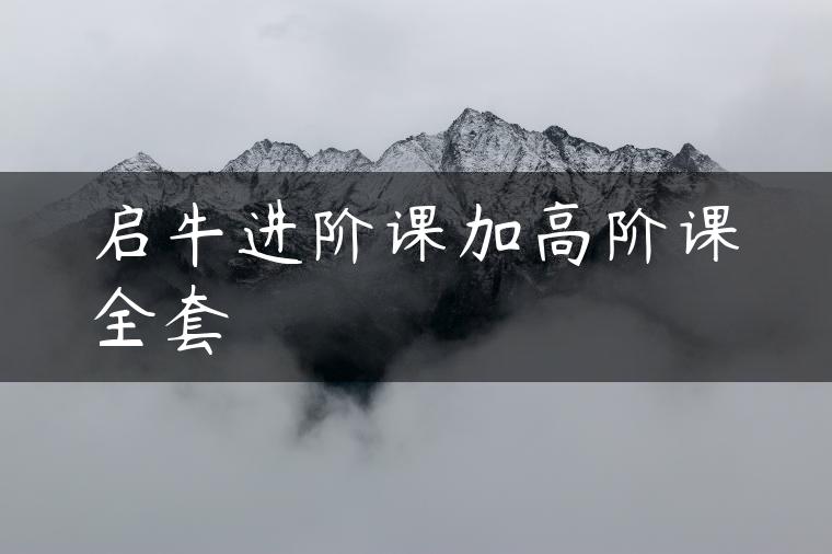 启牛进阶课加高阶课全套