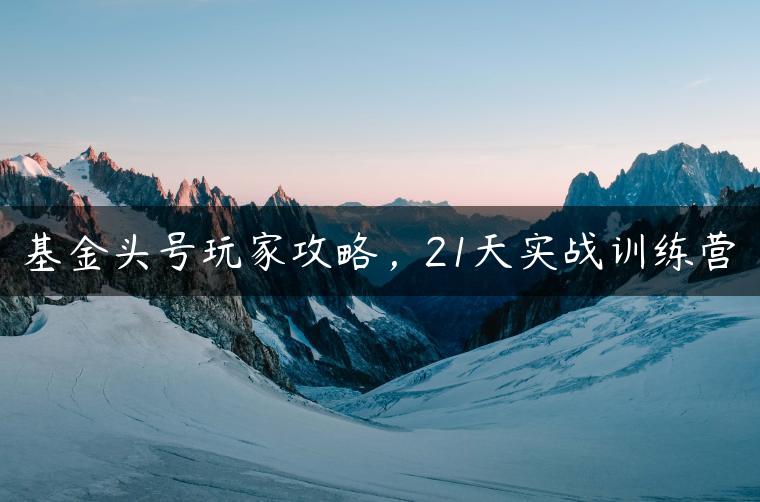 基金头号玩家攻略，21天实战训练营
