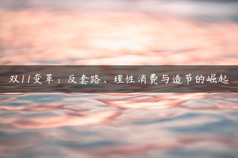 双11变革：反套路、理性消费与造节的崛起
