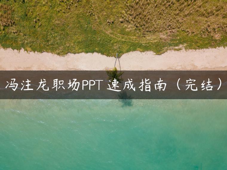 冯注龙职场PPT 速成指南（完结）