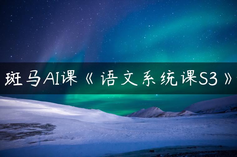 斑马AI课《语文系统课S3》