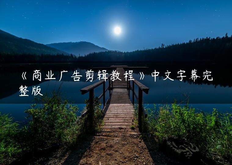 《商业广告剪辑教程》中文字幕完整版
