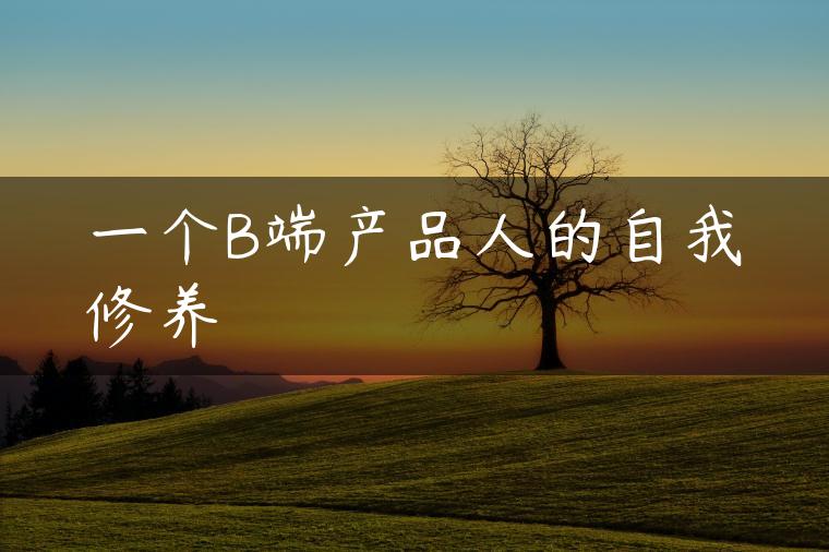 一个B端产品人的自我修养