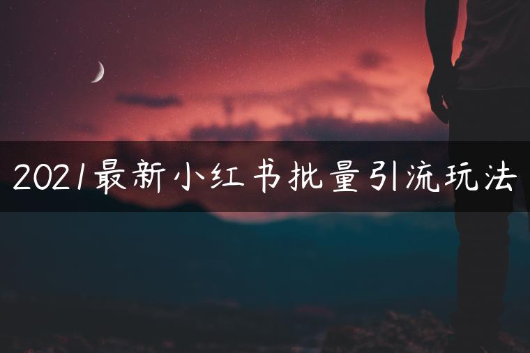 2021最新小红书批量引流玩法 2021最新小红书批量引流玩法