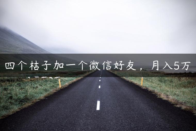四个桔子加一个微信好友，月入5万