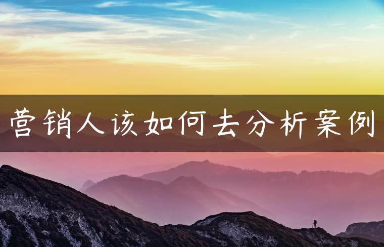 营销人该如何去分析案例