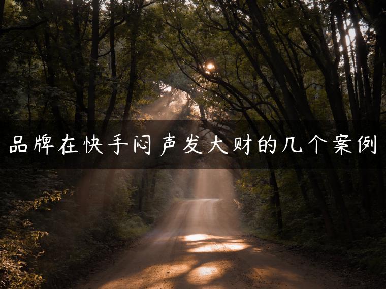 品牌在快手闷声发大财的几个案例