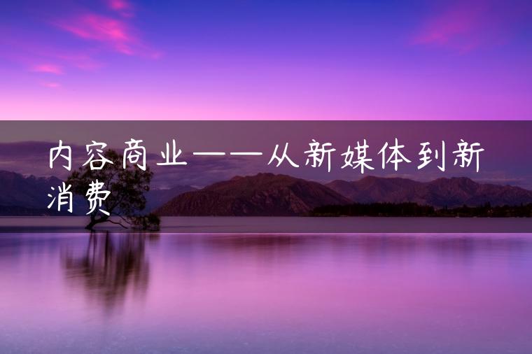 内容商业——从新媒体到新消费