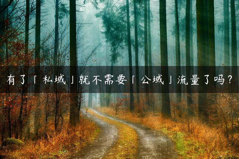 有了「私域」就不需要「公域」流量了吗？
