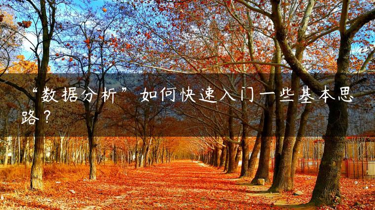 “数据分析”如何快速入门一些基本思路？