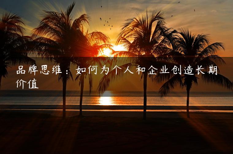 品牌思维：如何为个人和企业创造长期价值