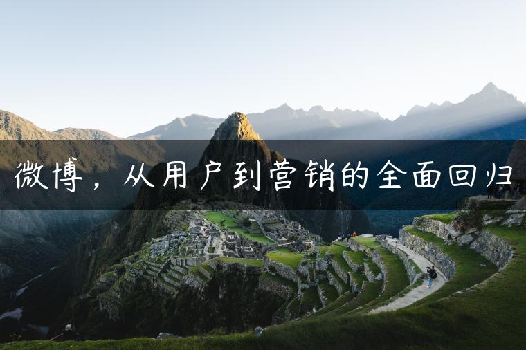 微博，从用户到营销的全面回归