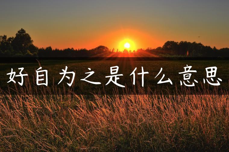 好自为之是什么意思