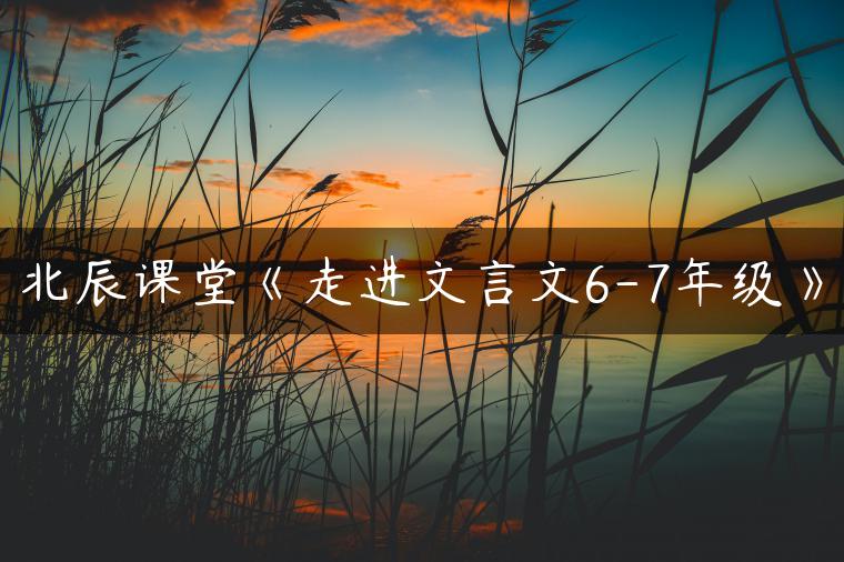 北辰课堂《走进文言文6-7年级》