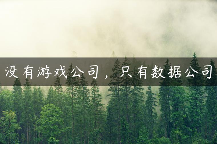 没有游戏公司，只有数据公司