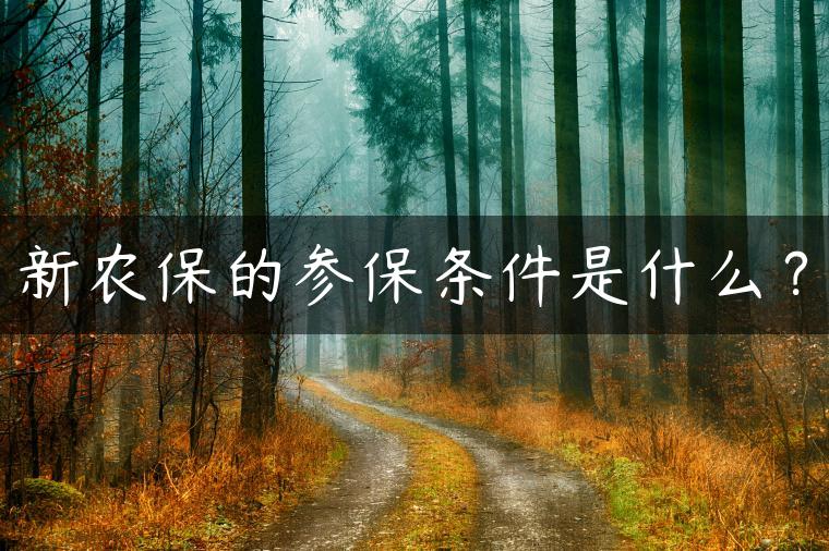 新农保的参保条件是什么？
