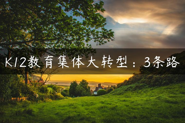 K12教育集体大转型：3条路