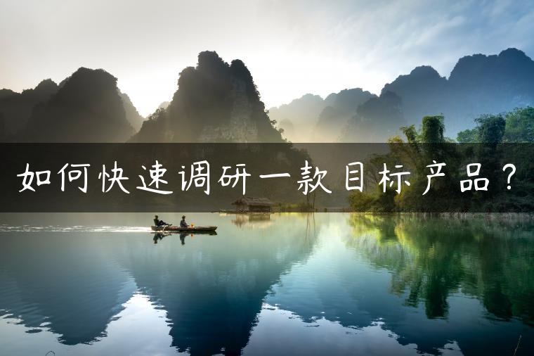 如何快速调研一款目标产品？