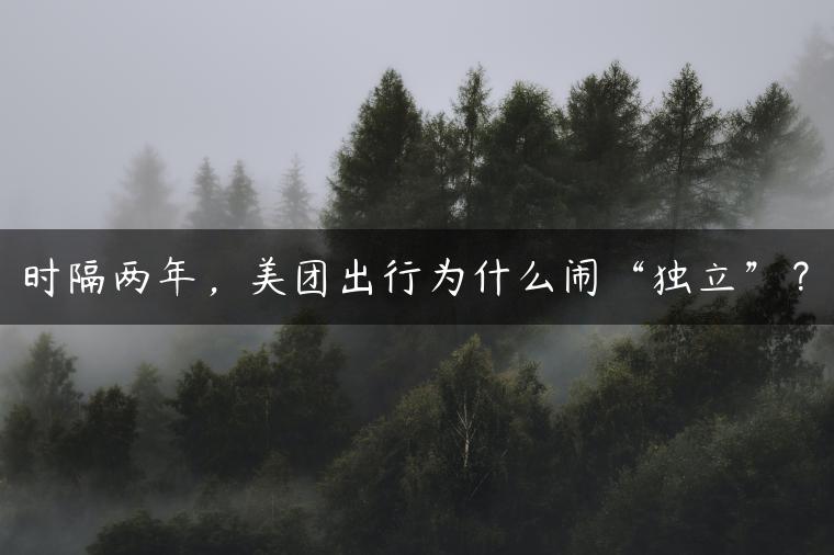 时隔两年，美团出行为什么闹“独立”？