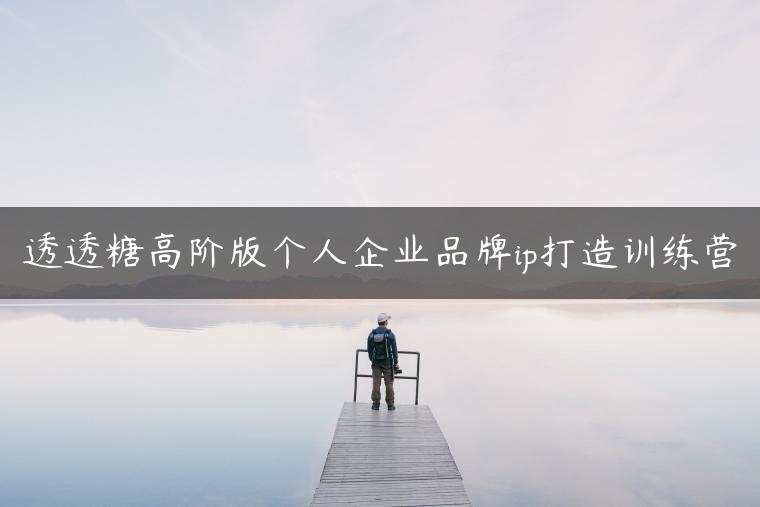 透透糖高阶版个人企业品牌ip打造训练营