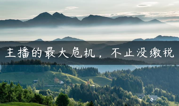 主播的最大危机，不止没缴税