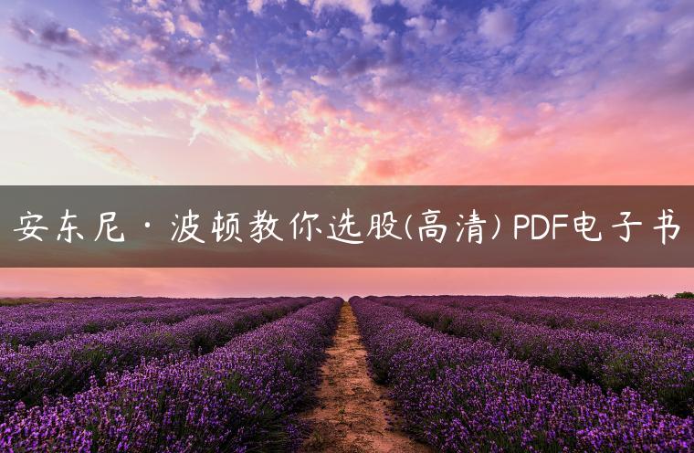 安东尼·波顿教你选股(高清) PDF电子书