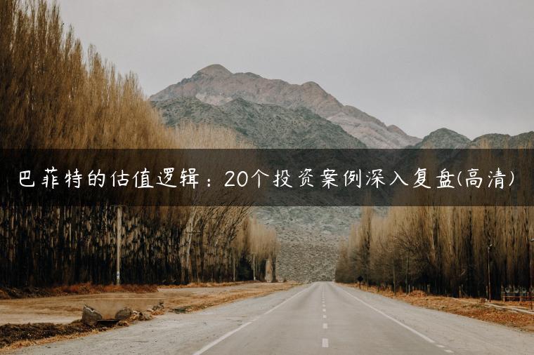 巴菲特的估值逻辑：20个投资案例深入复盘(高清)