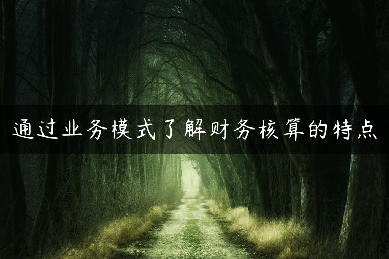 通过业务模式了解财务核算的特点
