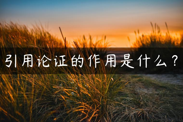 引用论证的作用是什么？