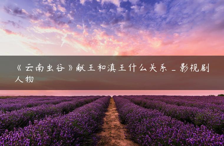 《云南虫谷》献王和滇王什么关系_影视剧人物