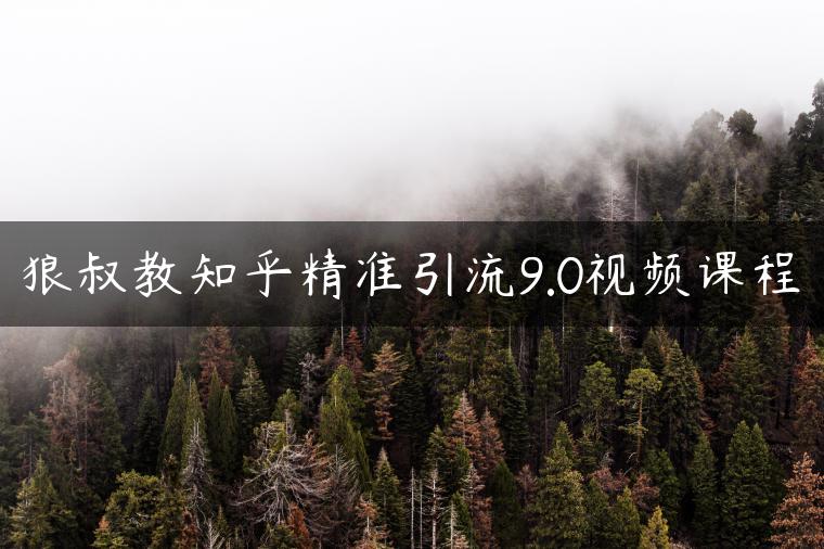 狼叔教知乎精准引流9.0视频课程