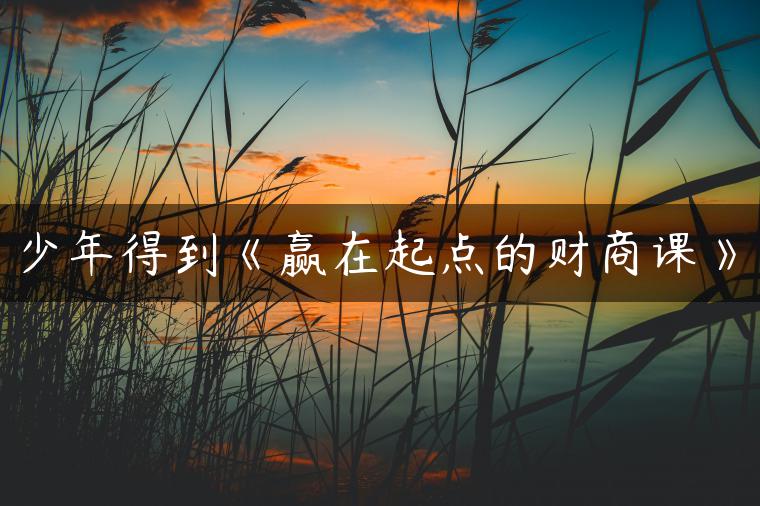 少年得到《赢在起点的财商课》