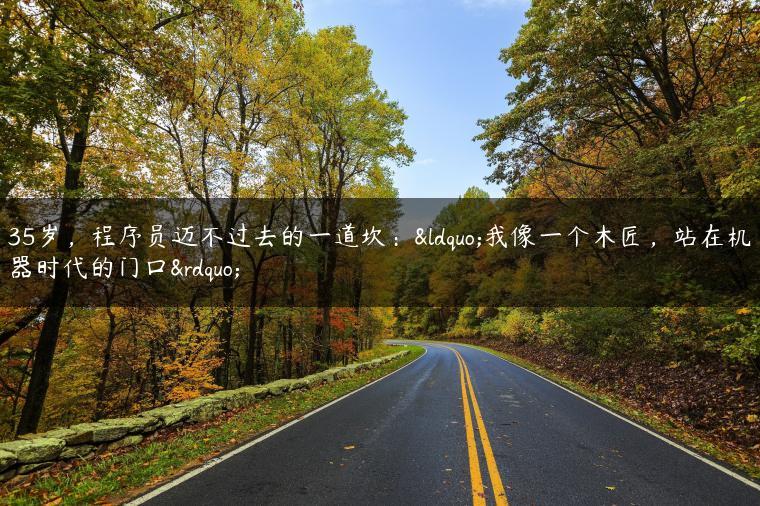 35岁，程序员迈不过去的一道坎：“我像一个木匠，站在机器时代的门口”