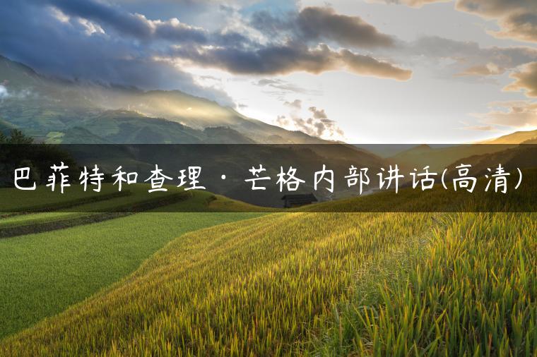 巴菲特和查理·芒格内部讲话(高清) 巴菲特和查理·芒格内部讲话(高清)